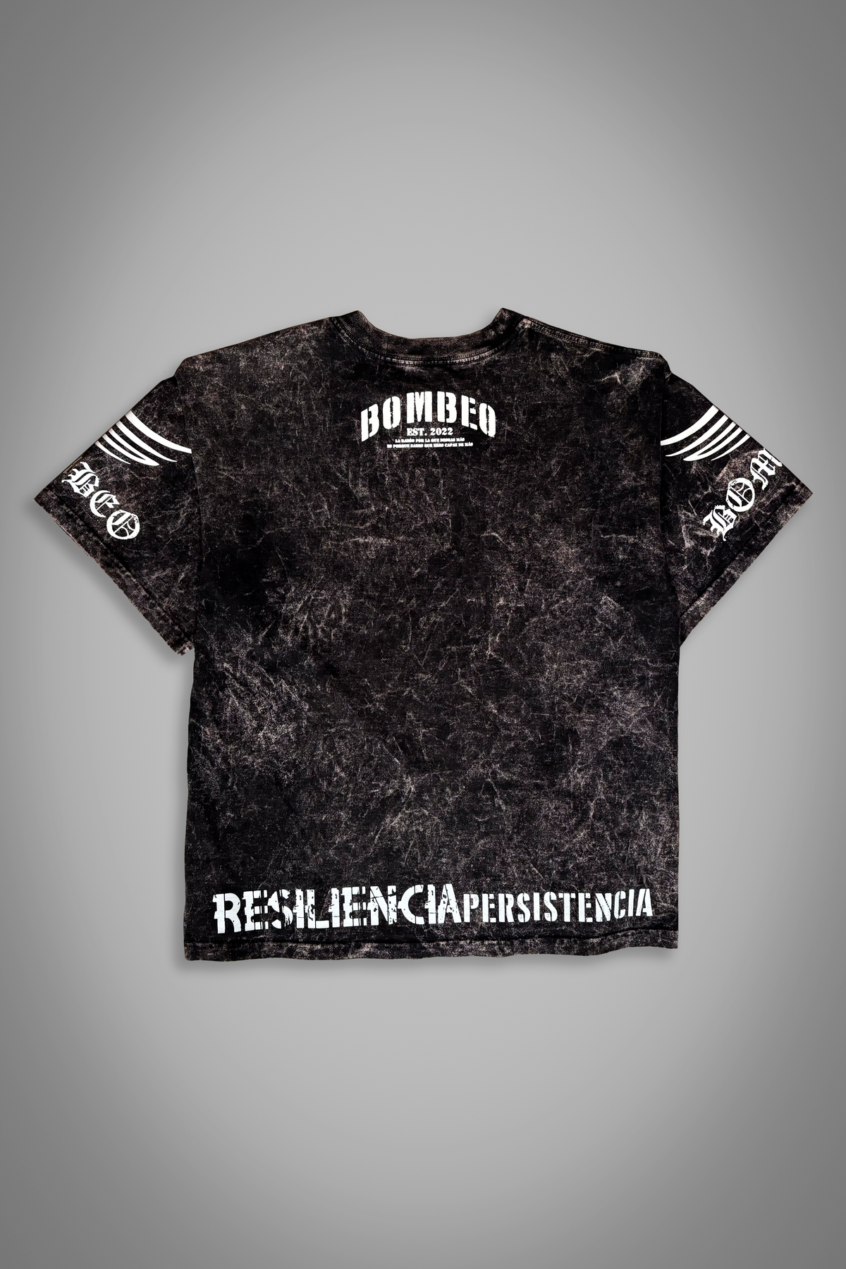 OVERSIZE "CLAVES DEL ÉXITO" BLACK ACID WASH