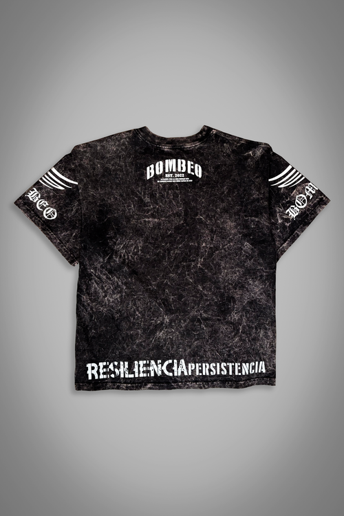 OVERSIZE "CLAVES DEL ÉXITO" BLACK ACID WASH