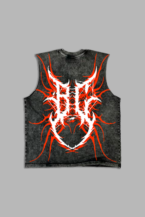 T-SHIRT TANK TOP ACID WASH BLACK